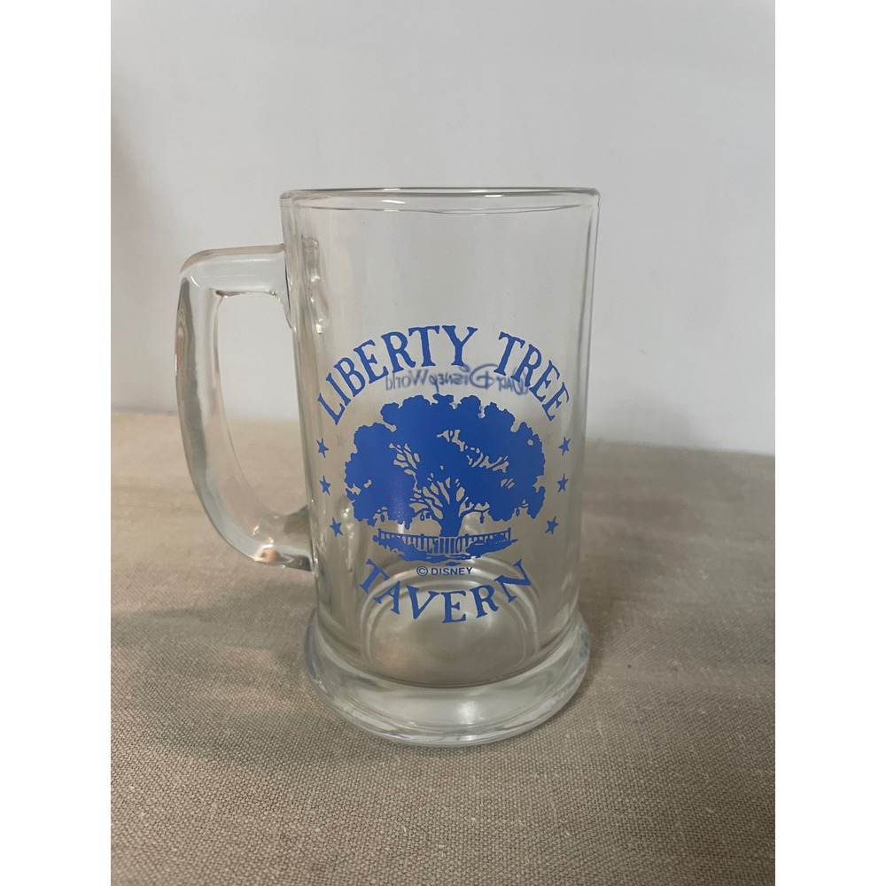 Vintage Walt Disney World 1998 Liberty Tree Tavern Glass Beer Mug Stein Blue